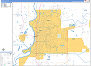 Terre Haute  Wall Map Basic Style